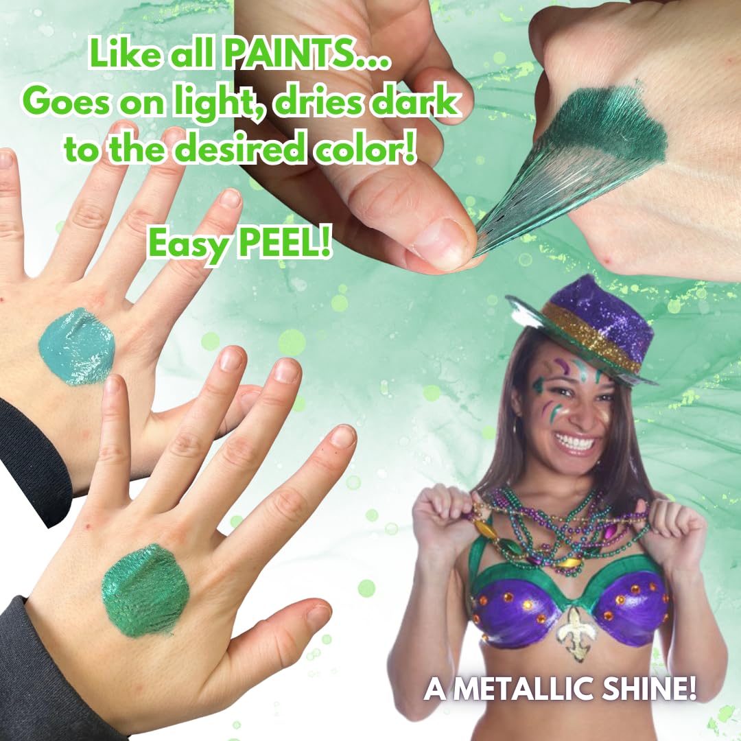 Metallic Green Liquid Latex Body Paint - 4 Ounces High Shine