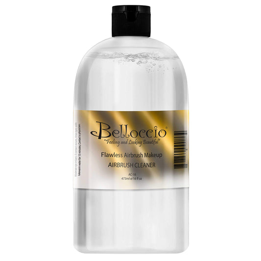 16 Ounce Bottle of Belloccio Makeup Airbrush Cleaner - Fast Acting Cleaning Solution, Quickly Cleans Flushes Out Airbrush Makeup Foundation, Blush