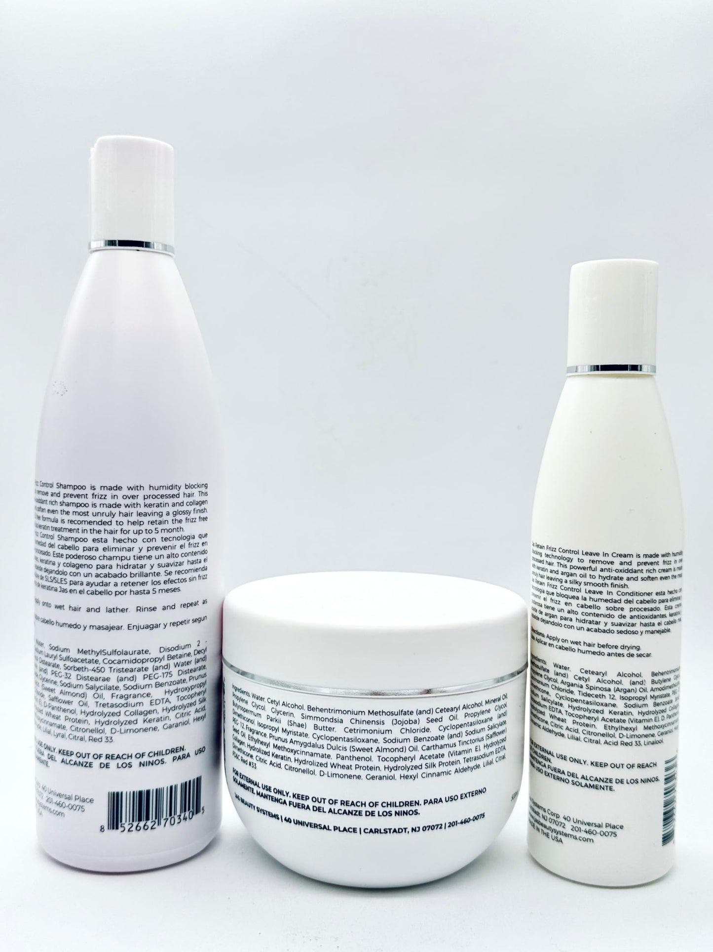 JAS Plus Keratin 3 Smoothing Treatment, Clarifying Shampoo, Retain Shampoo, Retain Mask and Leave in Conditioner 8 fl oz "Free Starry Sexy Kiss Lip