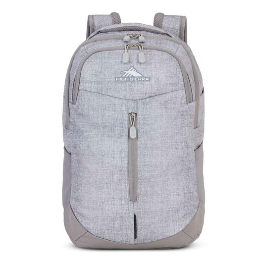 High Sierra Swerve Pro Adjustable Travel or Work Laptop Bookbag Backpack with Laptop Hammock and Water Bottle Compartments, Silver Heather