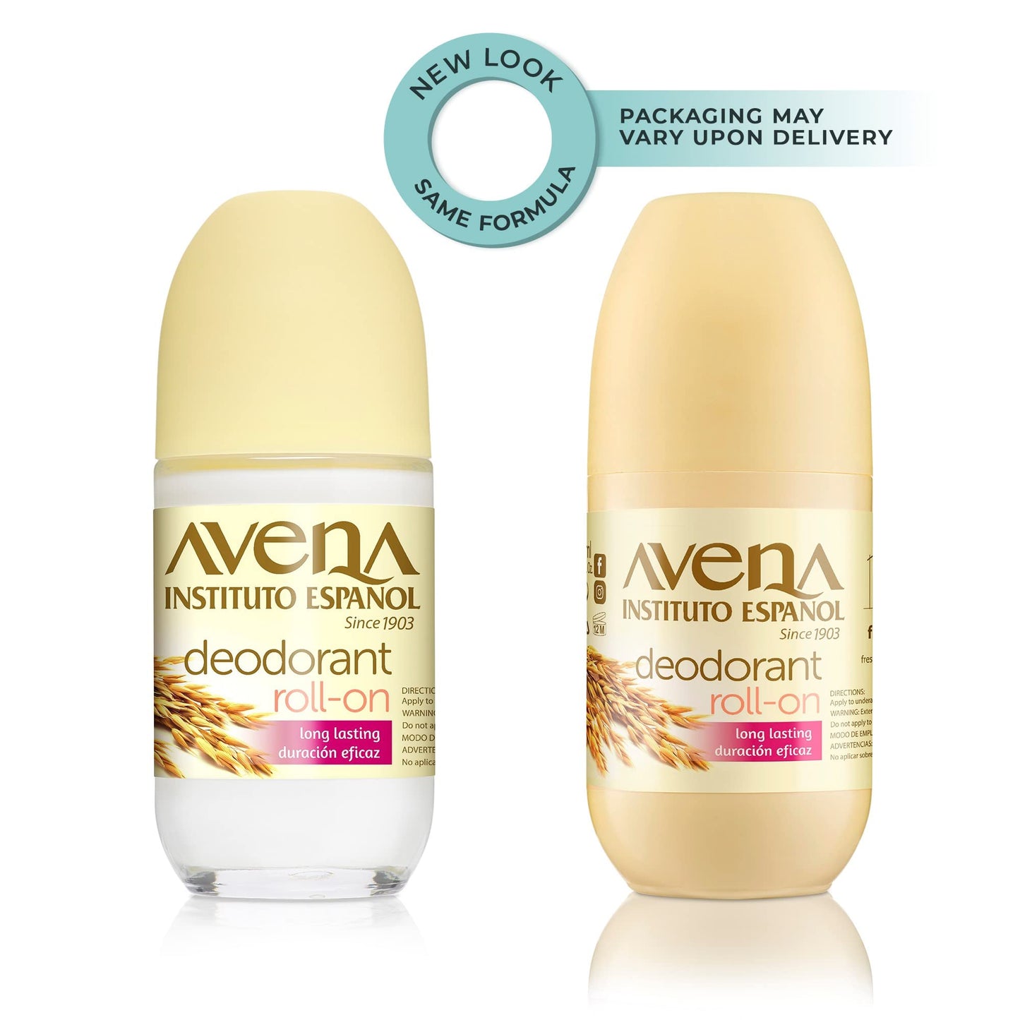 Avena Instituto Espanol Deodorant Roll-On, 3 pack, 2.5 Oz each, 3 Bottles Beauty and Personal Care Avena Instituto Espanol