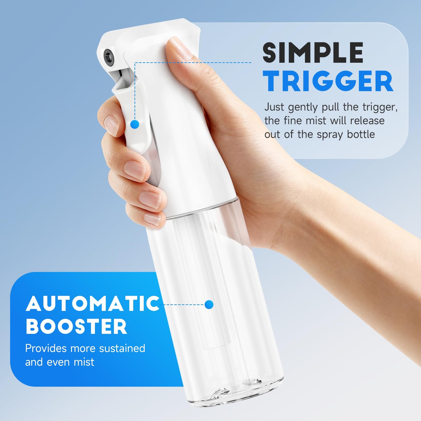 3 Pack Spray Bottle for Hair - Continuous Hair Spray Bottles Refillable Mister Sprayer for Hairstyling, Plants, Pets, Skincare, Cleaning (6.8 Beauty and Personal Care Plaode