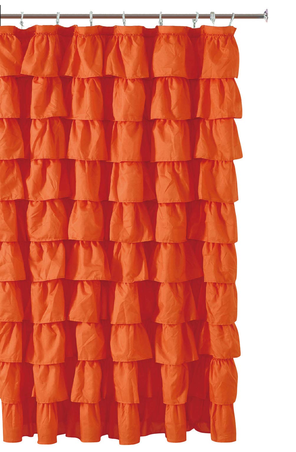 Spring Design Flamenco Ruffle Shower Curtain (Orange)