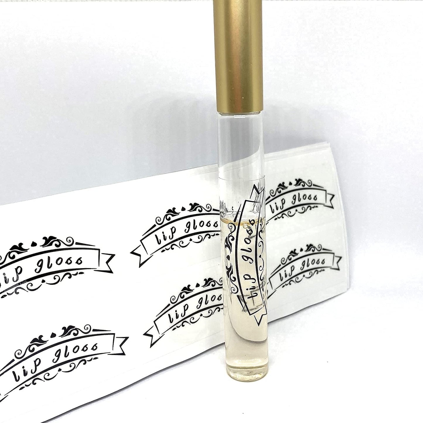 Lip Gloss Tube Stickers,2x1 Inch Clear Roller Bottles Stickers,Waterproof Label for Personalized DIY Lip Gloss Bottle,200 Pcs Per Pack