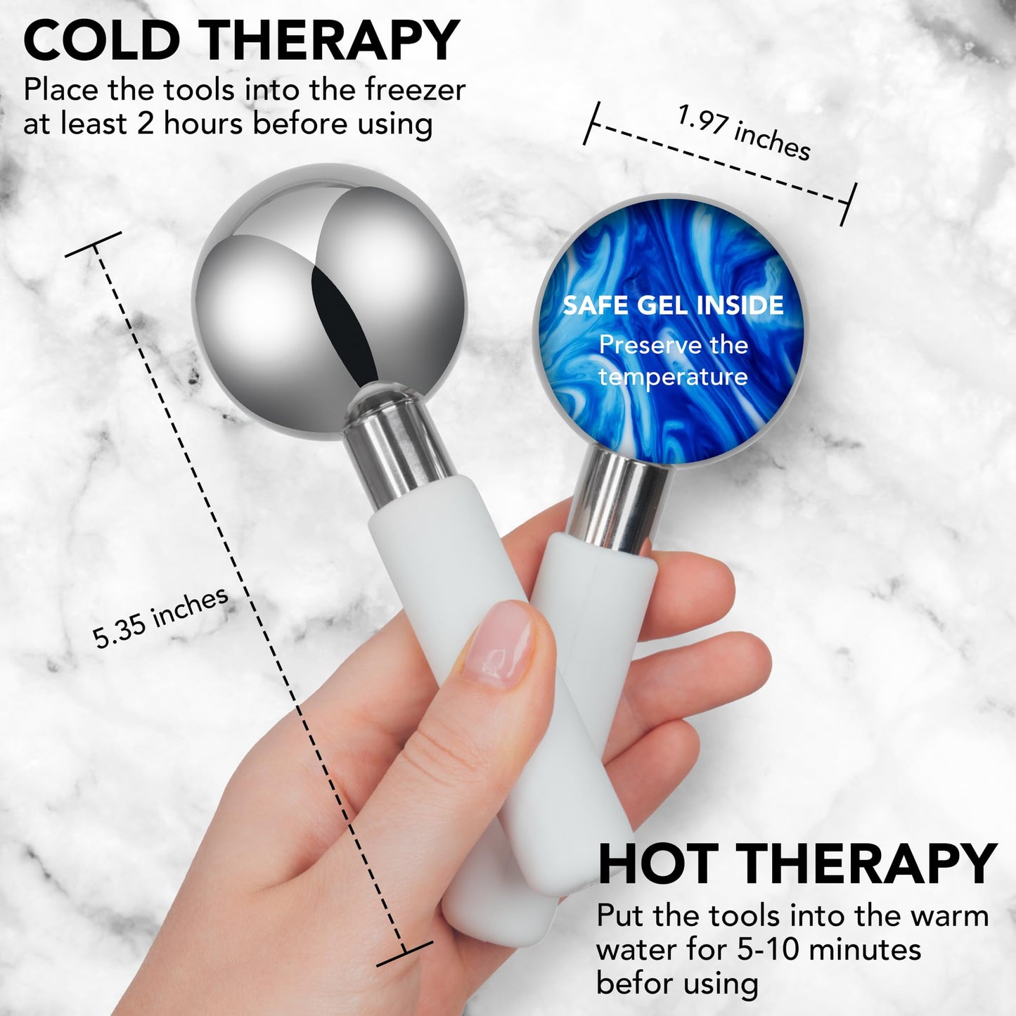 Floraison Unbreakable Stainless Steel Magic Cooling Beauty Facial Sticks for Face, Neck & Body Cryo Sticks & Cold Roller for face Puffiness