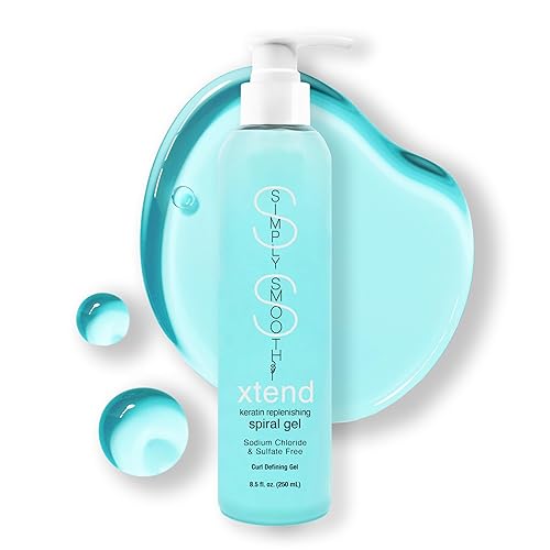SIMPLY SMOOTH Xtend Keratin Replenishing Spiral Gel | Lightweight Curl Defining Gel | Define Curls, Add Bounce & Tame Frizz | Non Flaking Formula & No