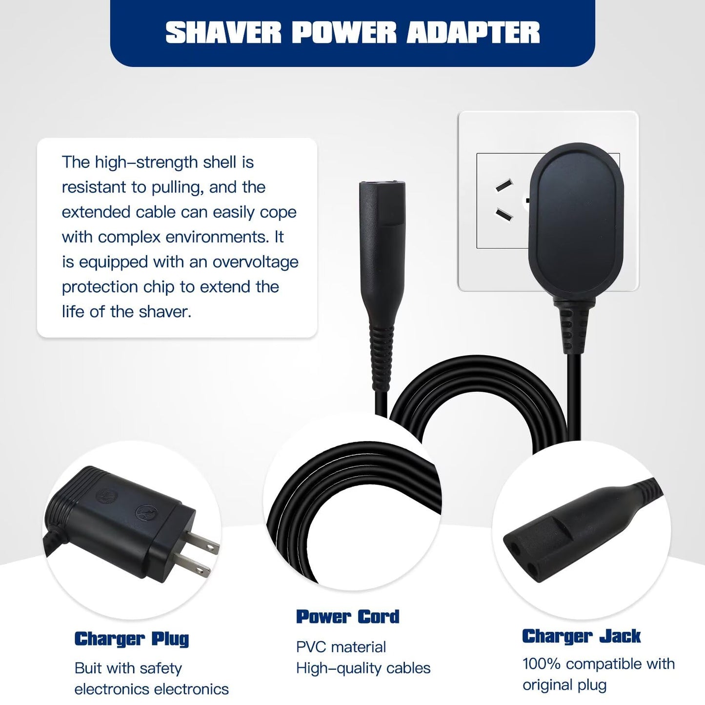 HaeKap New 81719643 Replacement Shaver Wall Charger 4925214/4925217 for Braaun Electric Shavers 6010 6011 6012 6020 6040 6045 6072 6075 6090 Beauty and Personal Care HaeKap
