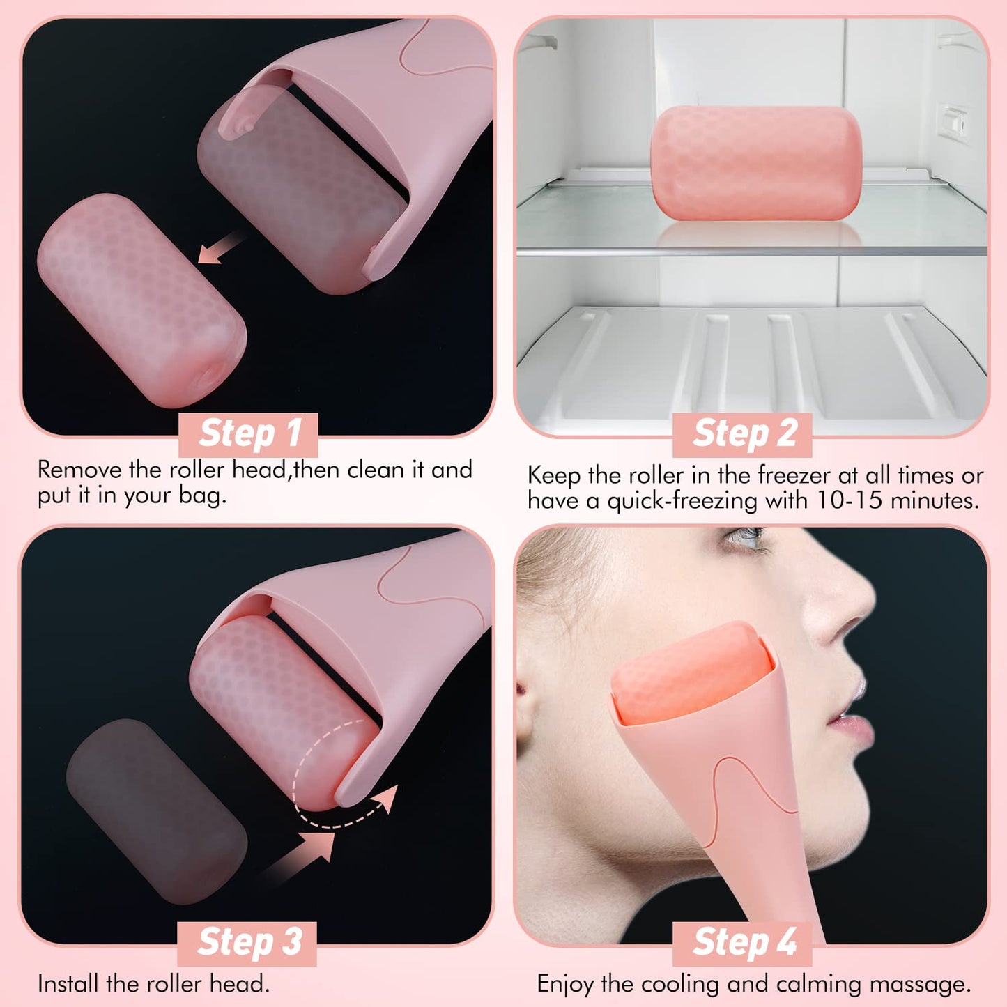 Fronnor Ice Roller for Face,Eyes,Women Gifts Idea,Therapeutic Cooling to Tighten Brighten Complexion and Reduce Wrinkles,Massager Under Eye