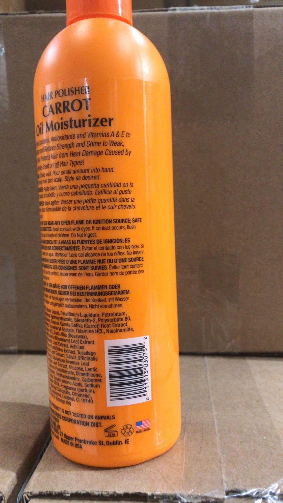 Fantasia Hair Polisher Carrot Growth Oil Moisturizer, 12 oz (Pack of 5)