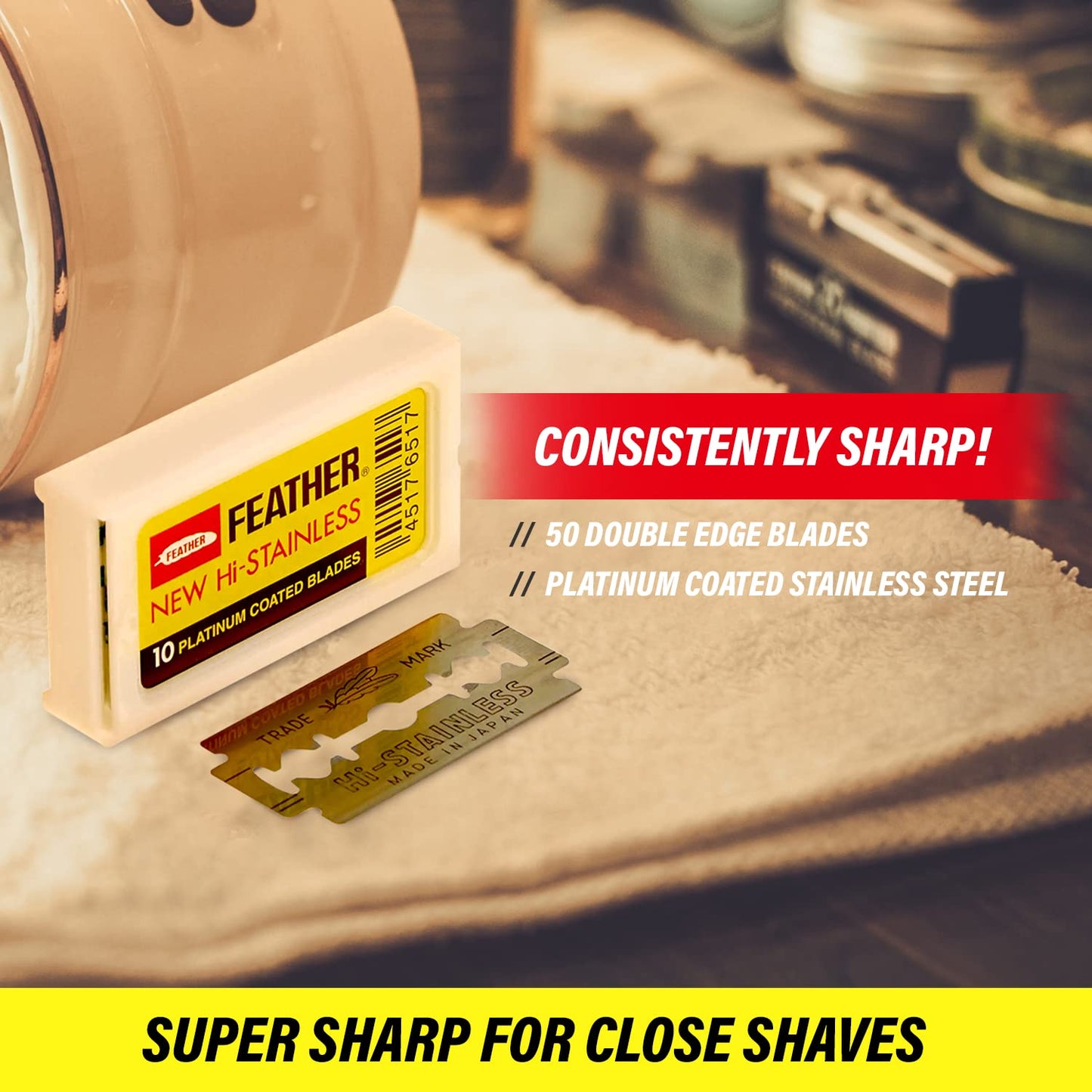 Feather Double Edge Safety Razor Blades 200 Count Beauty and Personal Care Feather