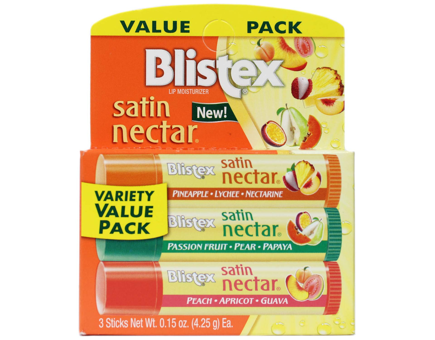 Blistex Satin Nectar Lip Moisturizer Variety Value Pack 0.15 Ounce Each (6 Pack) Beauty and Personal Care Blistex