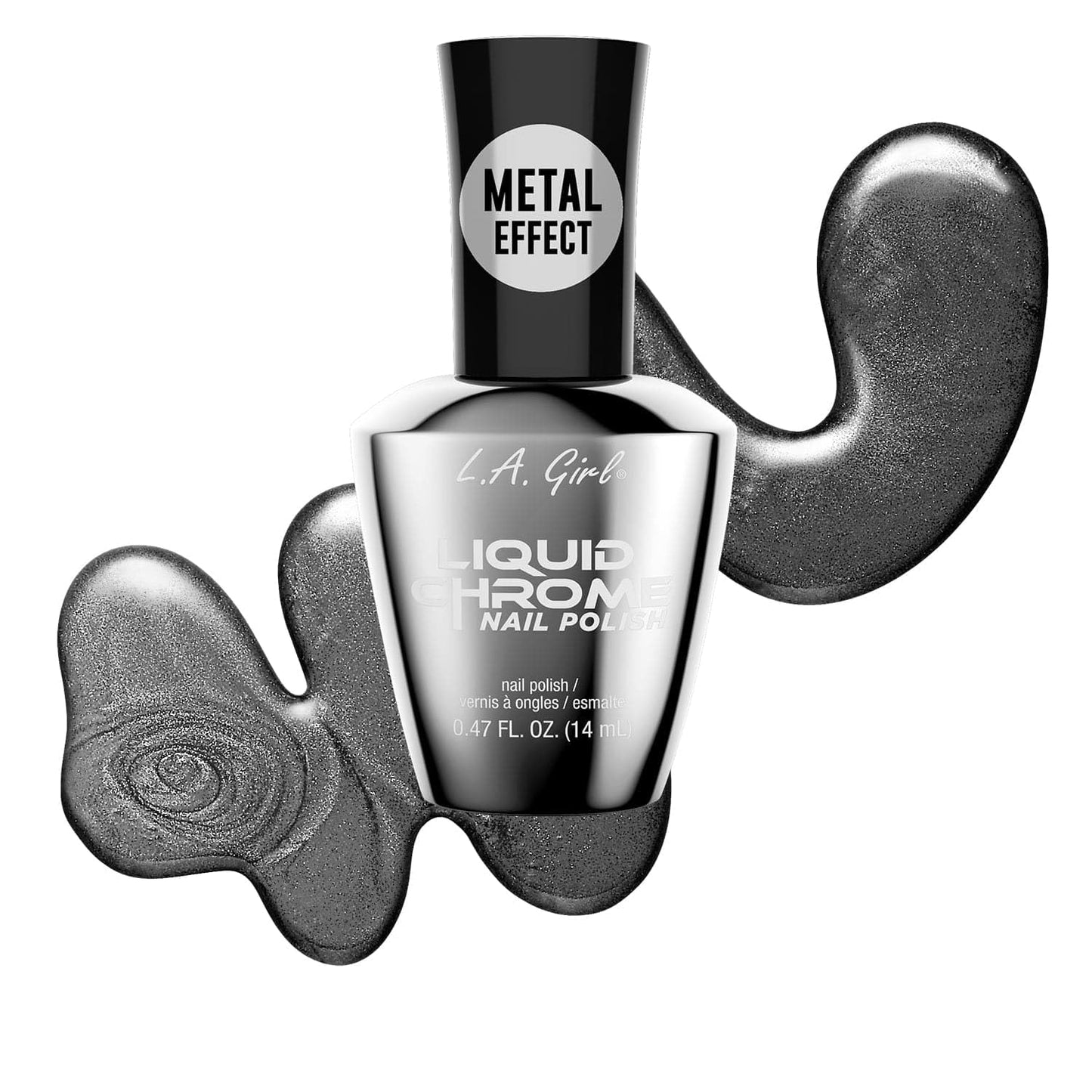 L.A. Girl Liquid Chrome Nail Polish, Gunmetal Gray GNL908 Beauty & Personal Care L.A. Girl