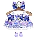 17cm Doll Clothes, 3 Piece Clothing for Outfit, Dress Up Clothes for 15cm Plush Dolls, Dress Hair Clip and Shoes (NO Doll) (Style A)