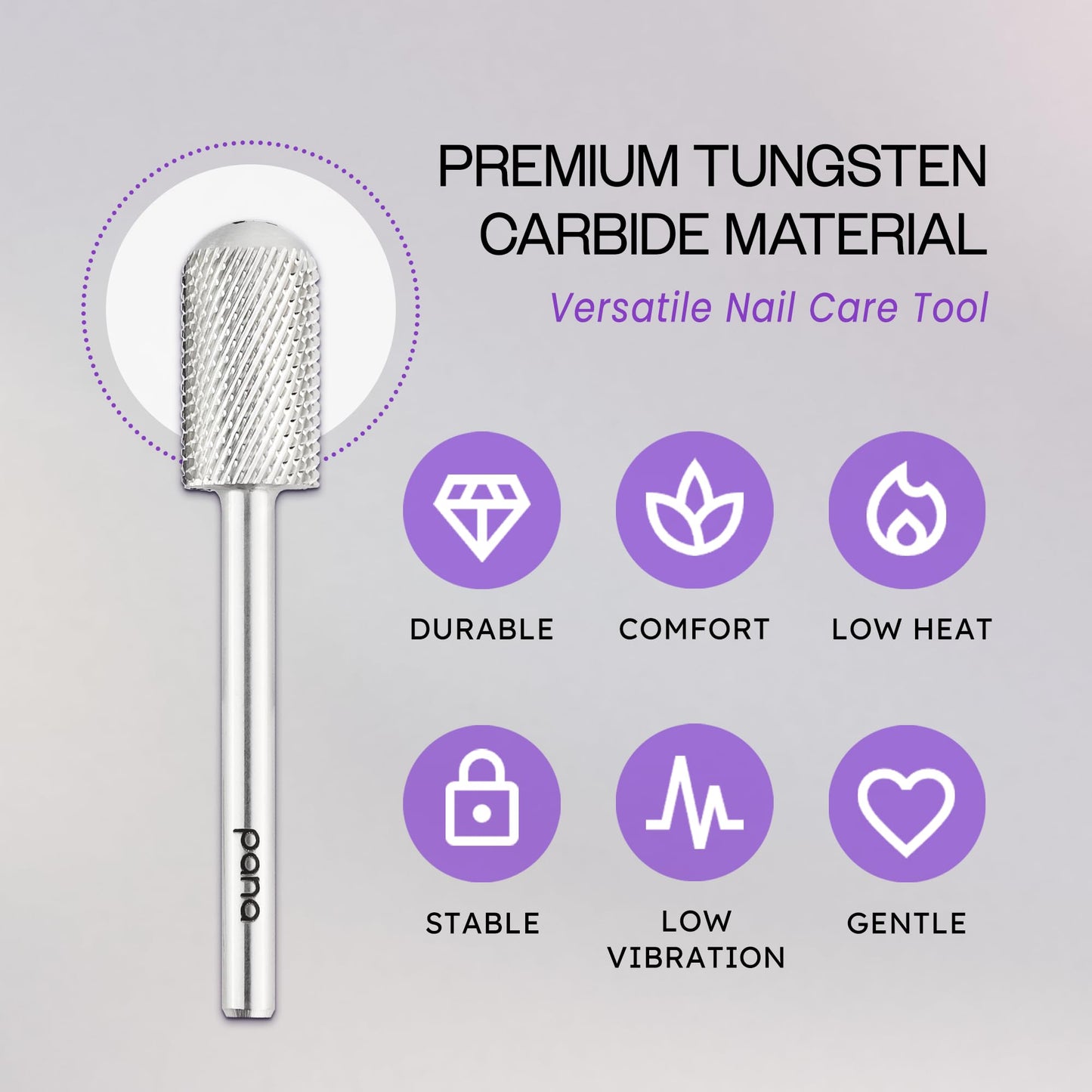 PANA 3/32" Large Smooth Round Top Safety Carbide Nail Drill Bit for Gel Polish & Acrylic Removal Nail Salon Manicure Pedicure Electric File Tools Beauty and Personal Care PANA