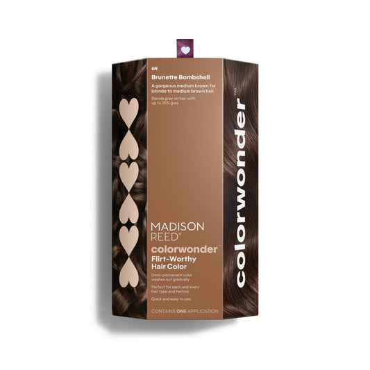 Madison Reed ColorWonder Demi-Permanent Hair Color Kit - 6N Medium Brown (Brunette Bombshell) | Blends Up to 25% Gray, Lasts 25 Washes, Ammonia-Free