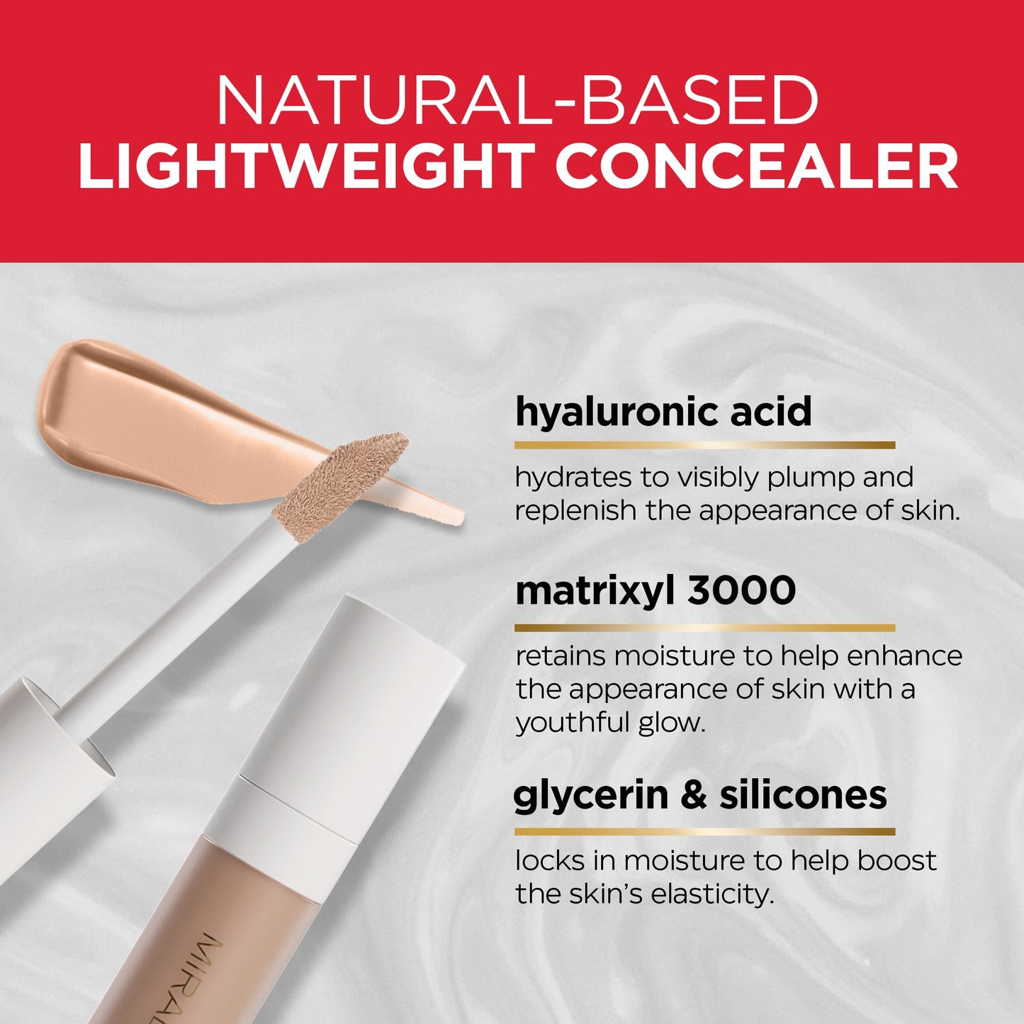 Mirabella Invincible For All Perfecting Under Eye Concealer Full Coverage - Hydrating Makeup Concealer for Dark Circles, Fine Lines & Wrinkles