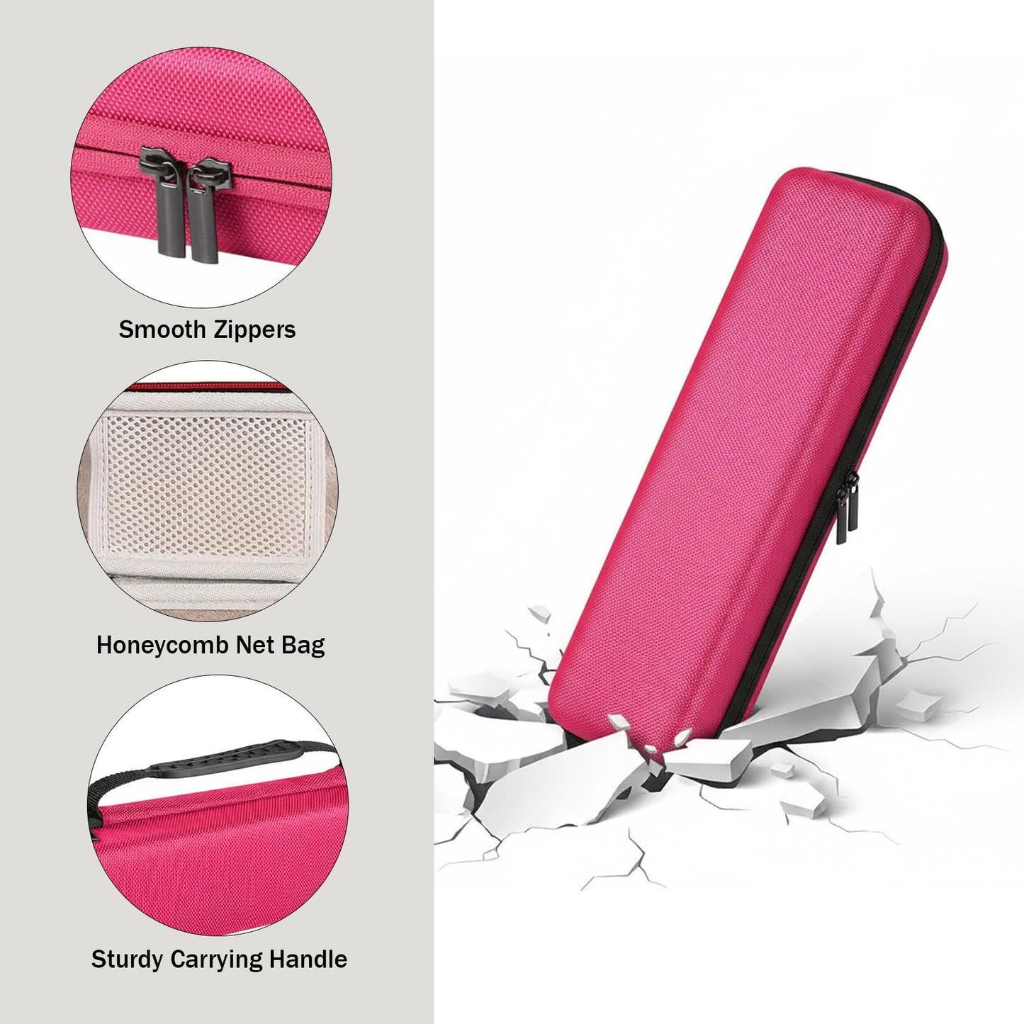 Faylapa Hard Carry Travel Case for Classic Hair Straightener Curling Irons Styler,Hair Straightener EVA Case for Vacation(Accessories Not