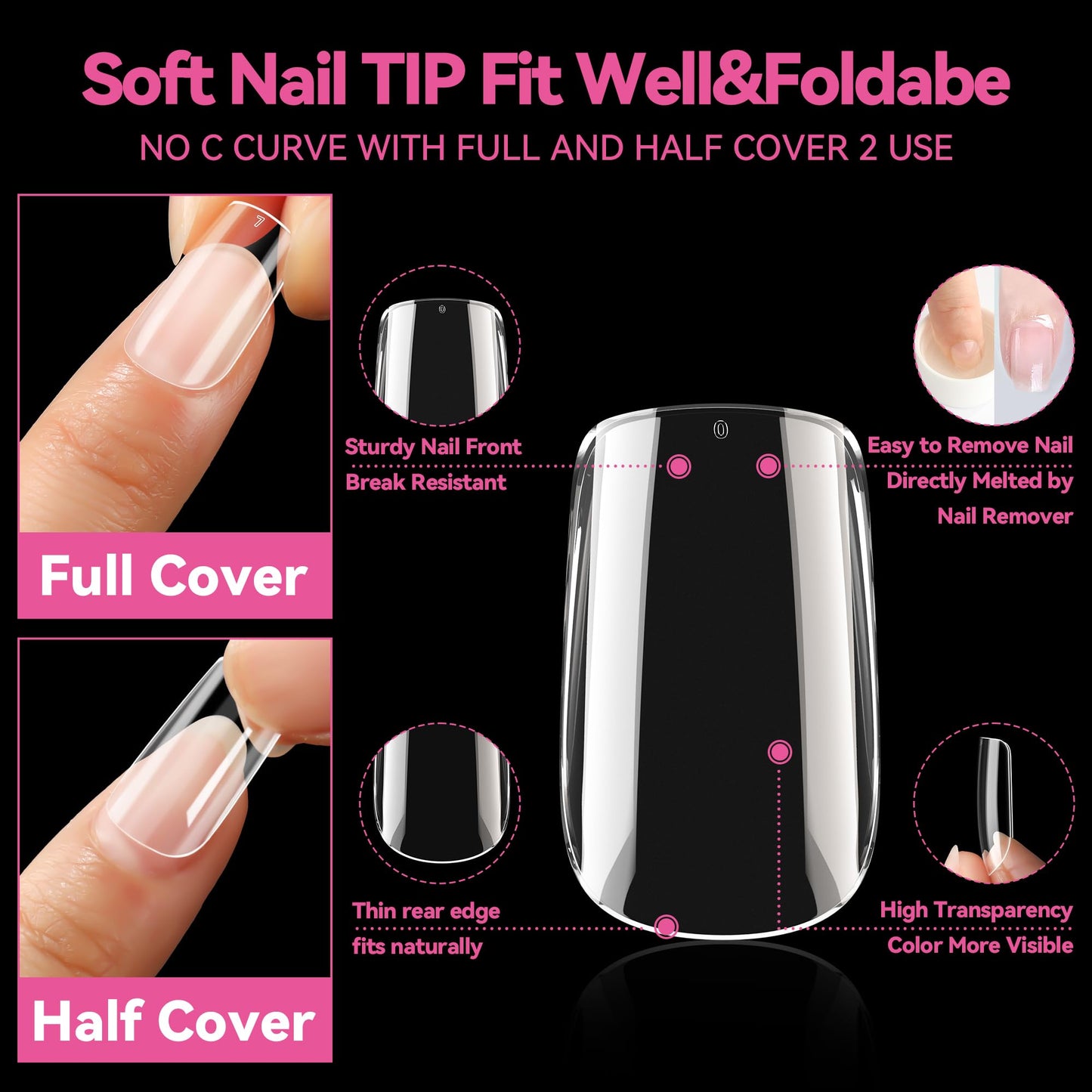UNA GELLA Short Square Nail Tips 504pcs Square Gel Nail Tips 12 Sizes Full Cover Clear Press On Nails Fake Nails Extension for Home DIY Salon Beauty and Personal Care UNA GELLA