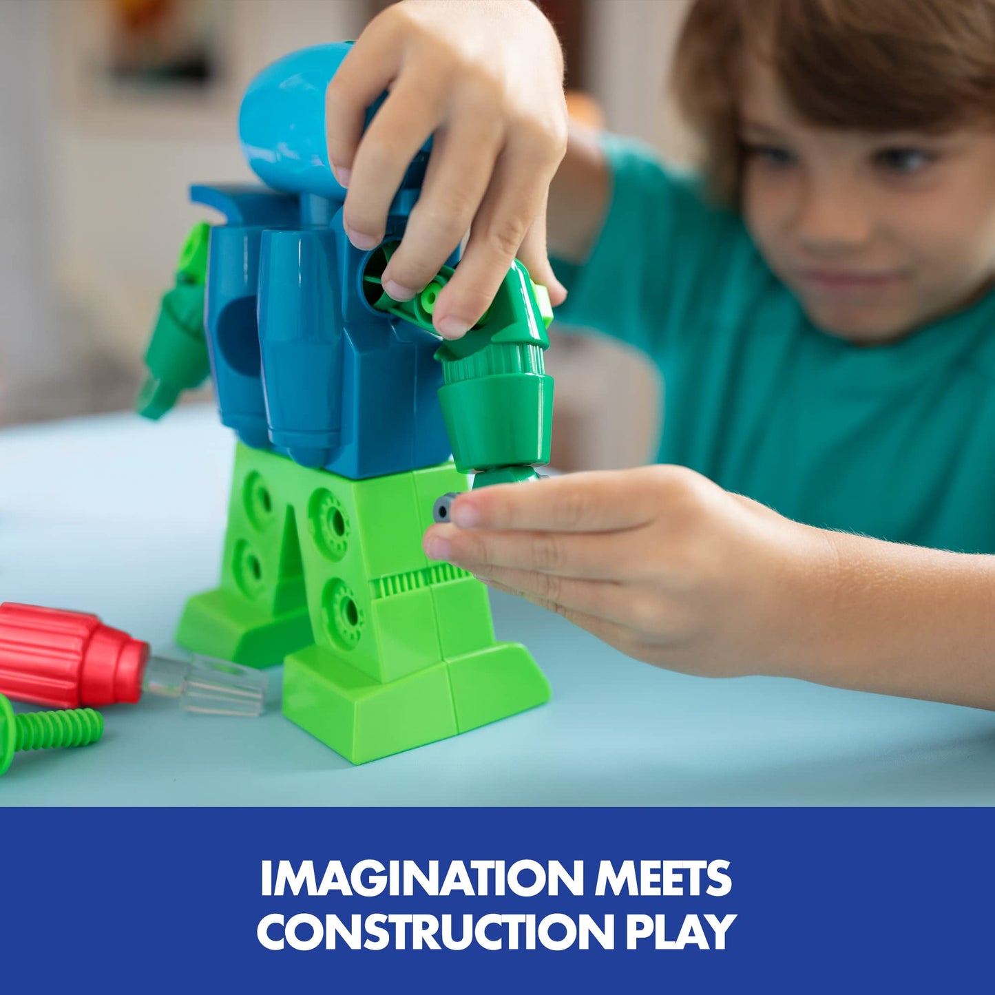 Educational Insights Design & Drill Robot – Kids Construction Toy with Tools & Working Screwdriver, STEM Building Set, Gift for Boys & Girls Ages 3+