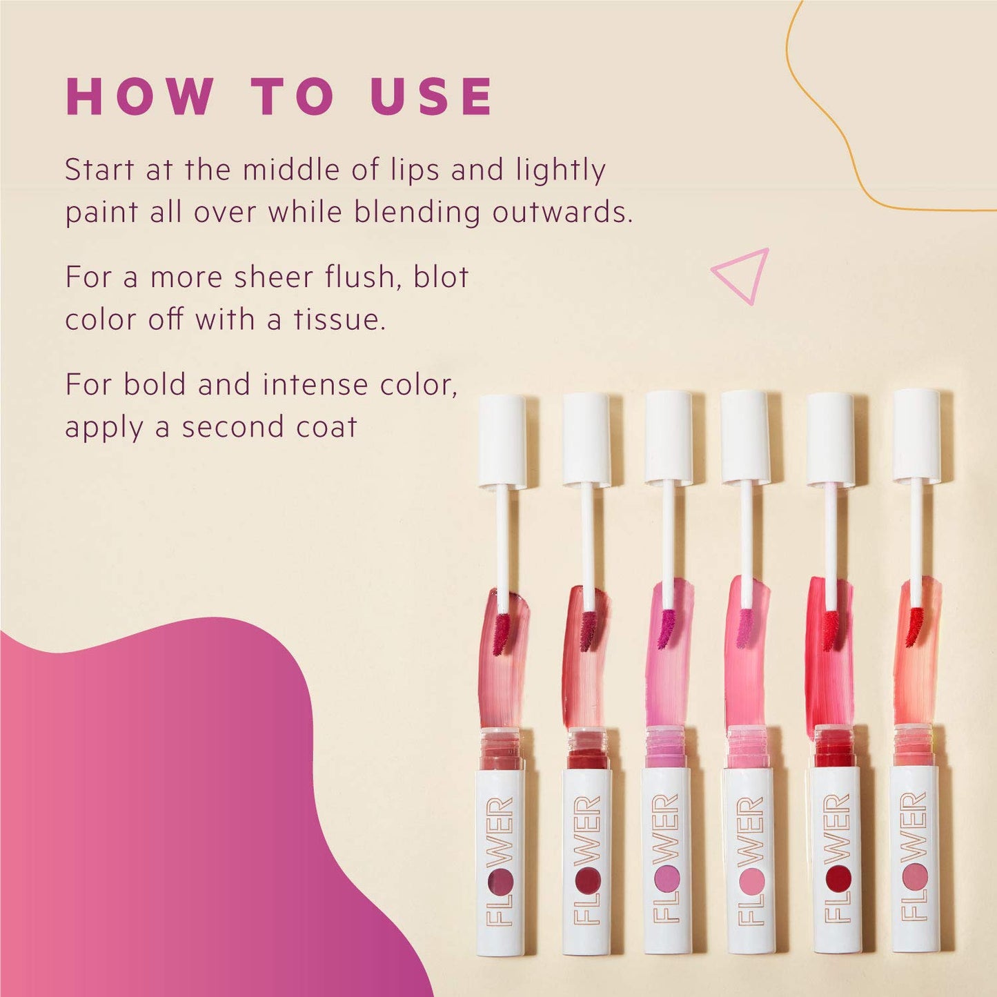 FLOWER BEAUTY By Drew Barrymore Bitten Lip Stain - Long-Lasting Color - Hydrating + Water-Based Formula - Gel-Like Texture - (Sweet)