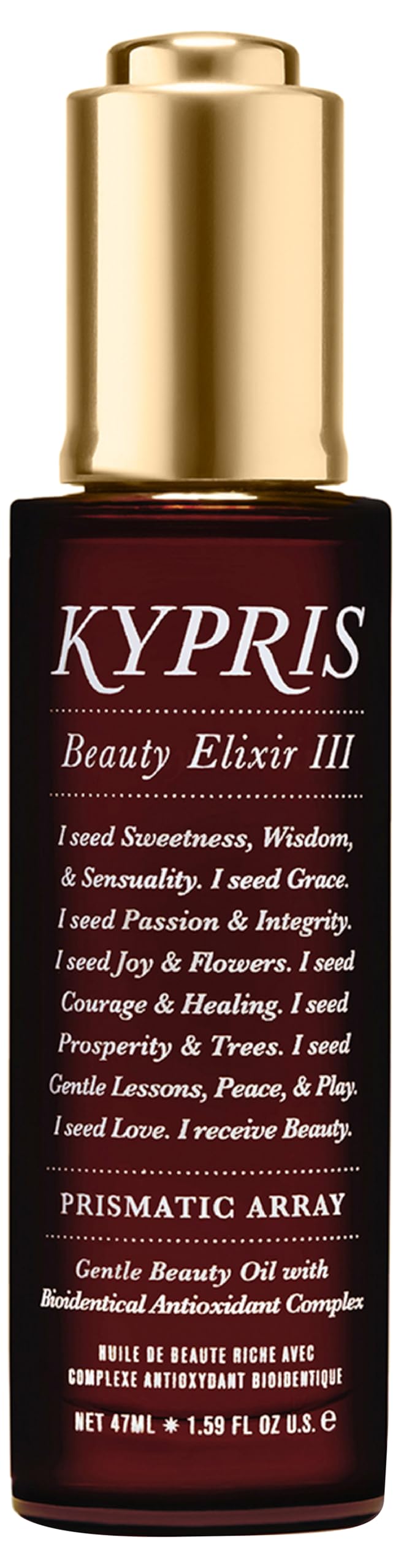 KYPRIS, Beauty Elixir III: Prismatic Array Gentle Moisturizing Face Oil, Bioidentical Antioxidant Complex w/ CoQ10 & Vitamin C Ester THD Unscented…