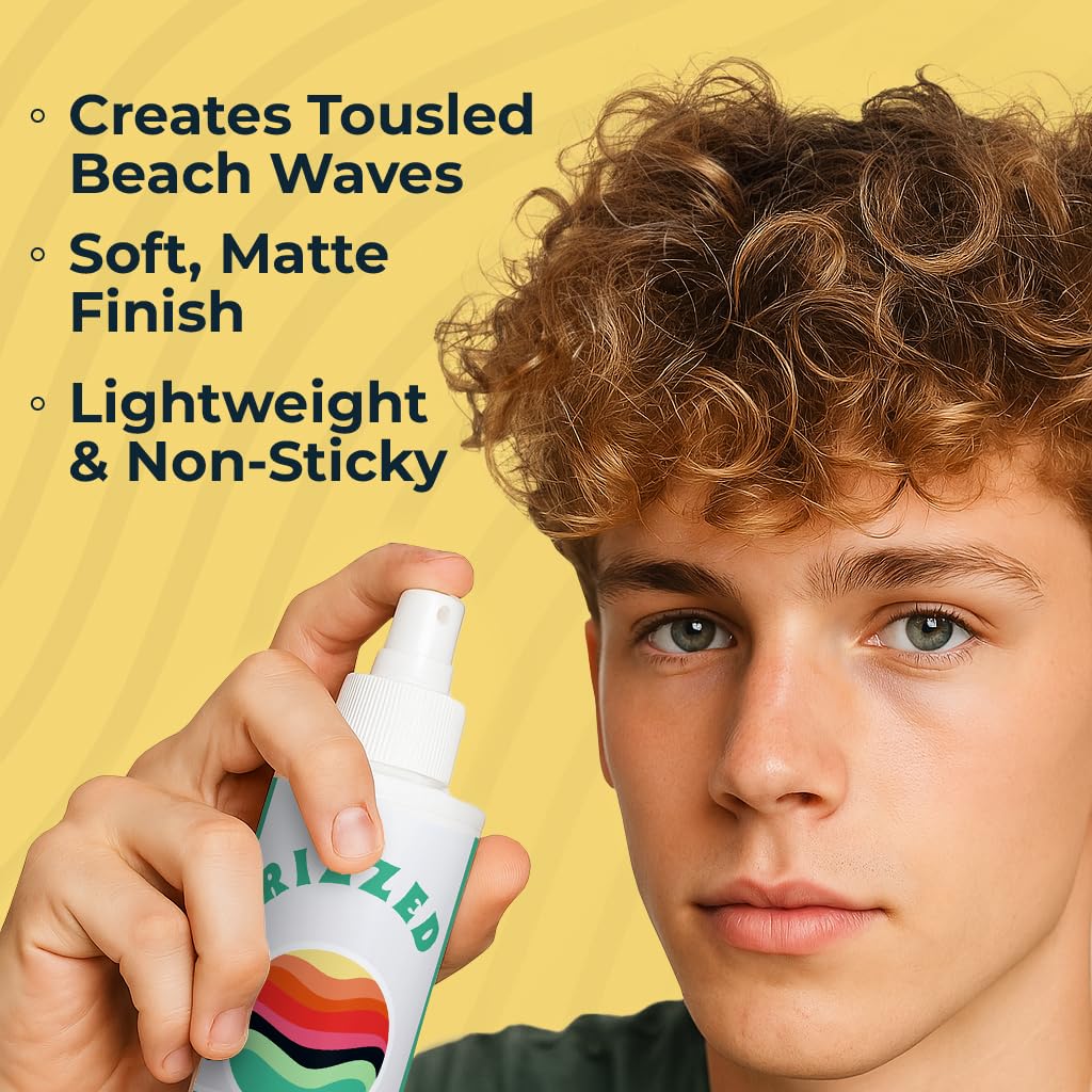 Rizzed™ Sea Salt Spray for Hair Men - Texturizing Spray with Castor Oil & Naturally Sourced Ocean Salts - Texture Sea Salt Sprays for Men - Surf