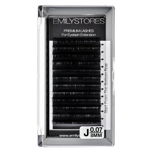 EMILYSTORES Lash Extensions 0.07mm Thickness J Curl Length 8mm Natural Looking Easy Fan Eye Lashes For Eyelash Extensions(0.07,J,8mm)
