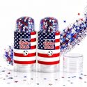 Patriotic Glitter Stick for Face Hair & Body, Red White Blue Star Glitter Makeup, 4th of July Accessories for Women, Football Game Day Face Glitter