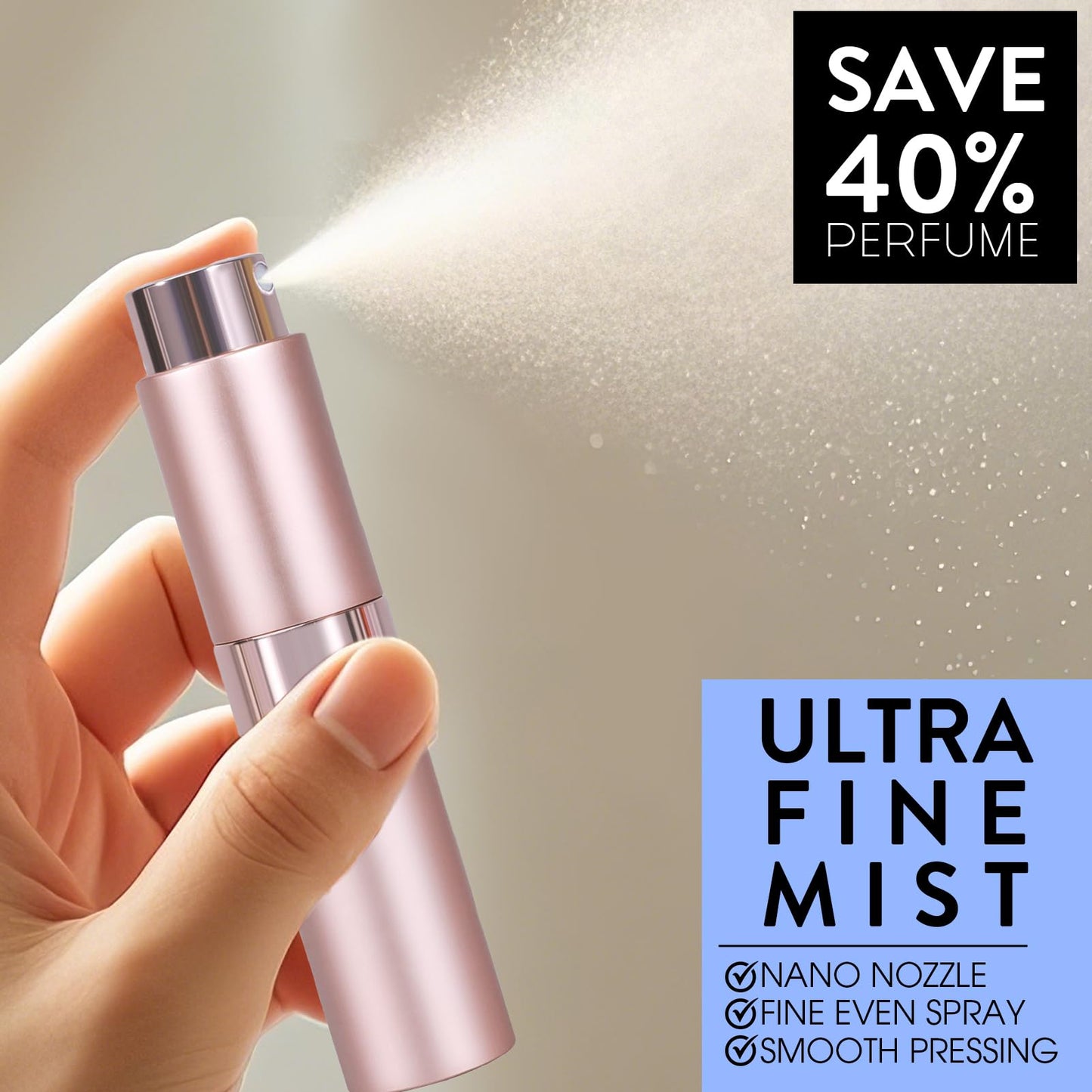 DPLASKA 3 Pack 8ML Empty Cologne Travel Spray Bottle Perfume Atomizer for Refill Portable Cologne Dispenser Mini Sprayer for Women Twist Tpye Beauty and Personal Care DPLASKA