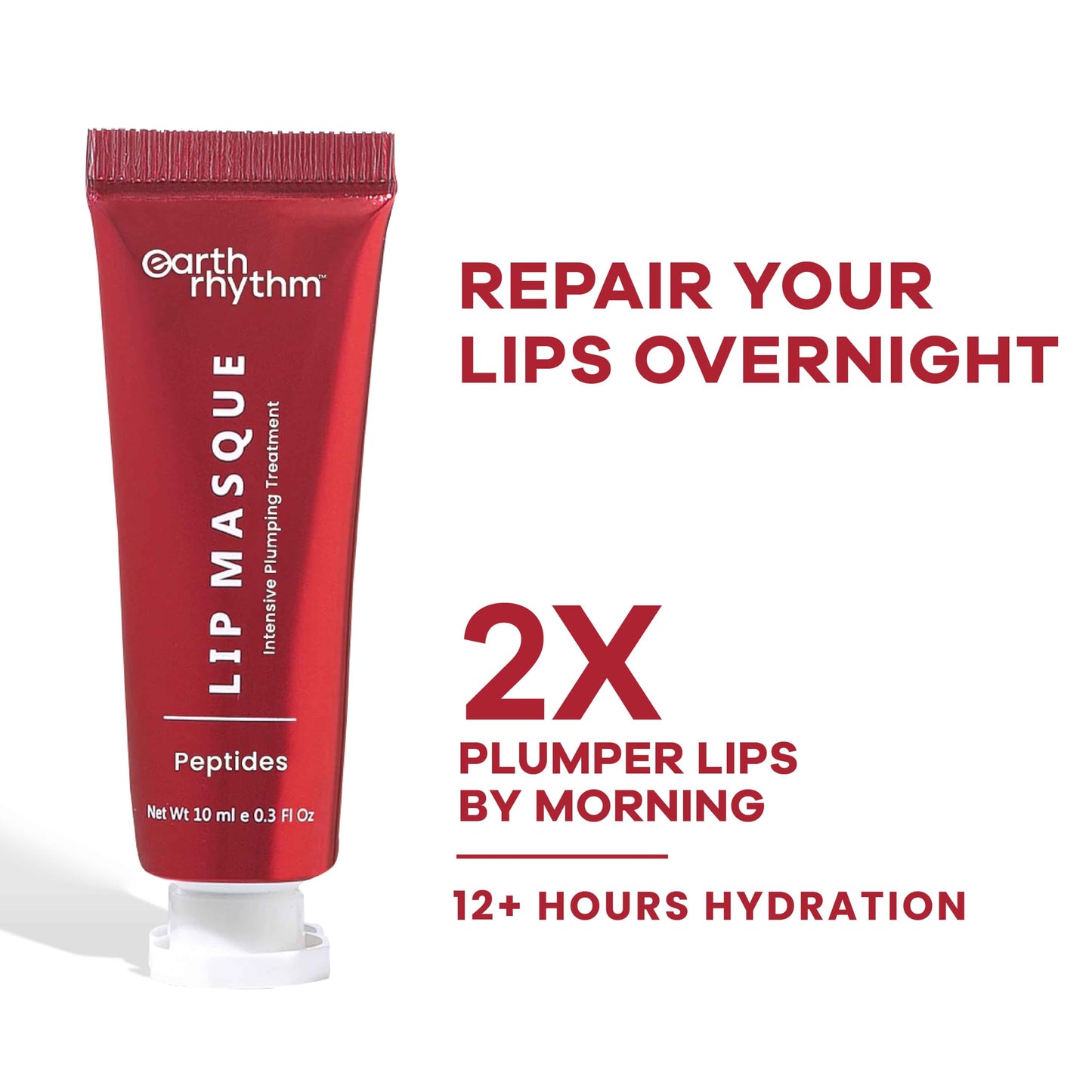 Earth Rhythm Lip Masque Lip Balm With Peptide, Nourishes, Smoothens, Plumps & Hydrates Dry Chapped Lips For Women & Girls, 10ml Beauty and Personal Care Earth Rhythm