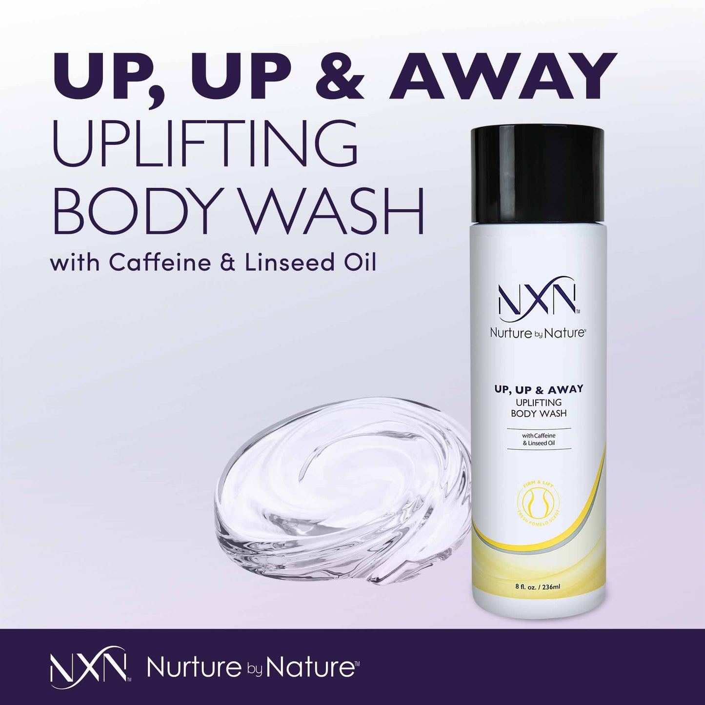NXN Up, Up & Away Uplifting Body Wash, Fresh Pomelo Scented with Caffeine Natural & Organic Formula, 8 Fl Oz Beauty & Personal Care NXN