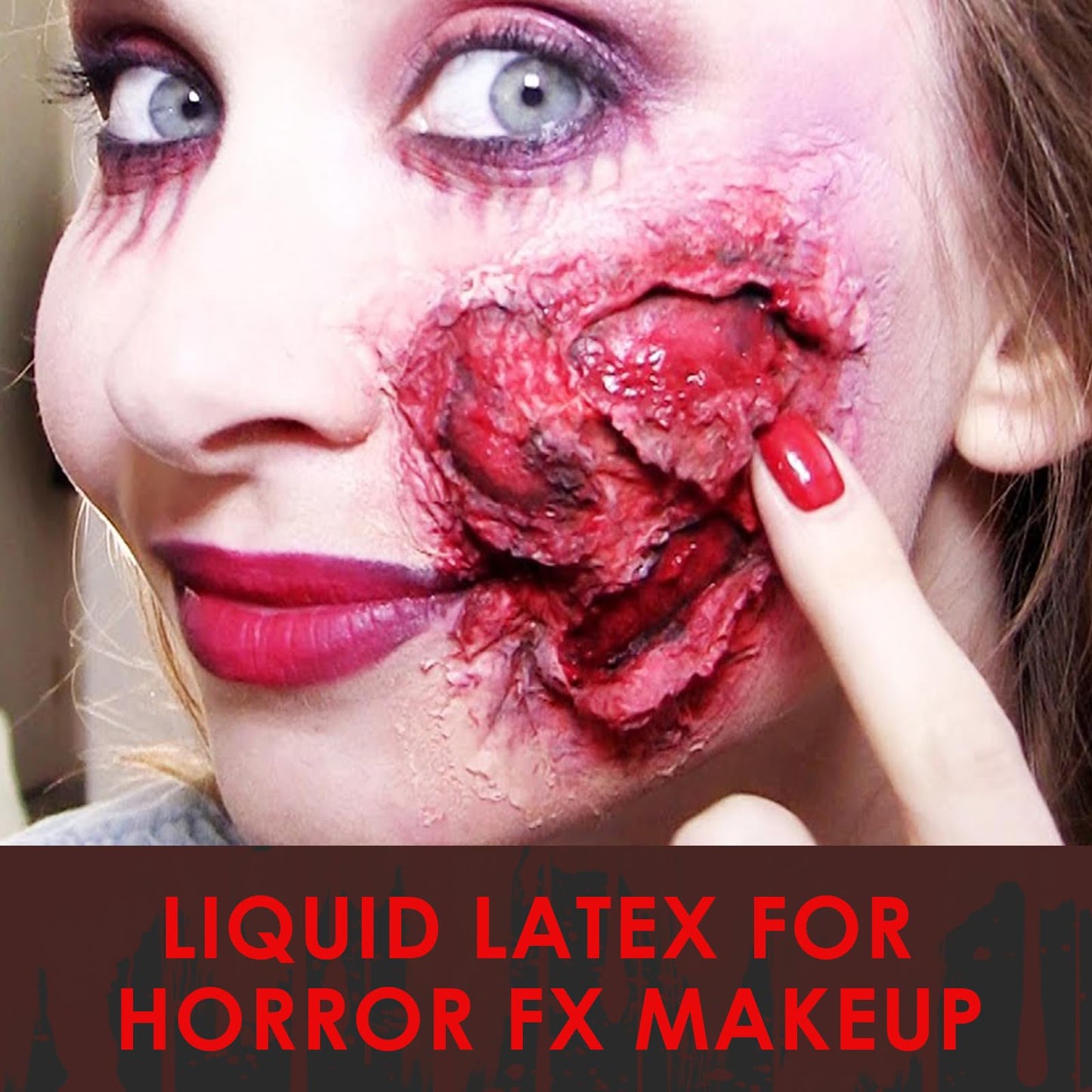 2.2 fl oz Liquid Latex Halloween SFX Makeup Kit, Clear Adhesive Latex Glue for Skin Special Costume Effects for Realistic Scar Cut Wounds Peeling Skin