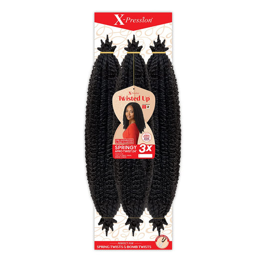 X-pression Braid Outre Crochet Braids X-Pression Twisted Up 3X Springy Afro Twist 24inch (1-pack, 2T1B/30)