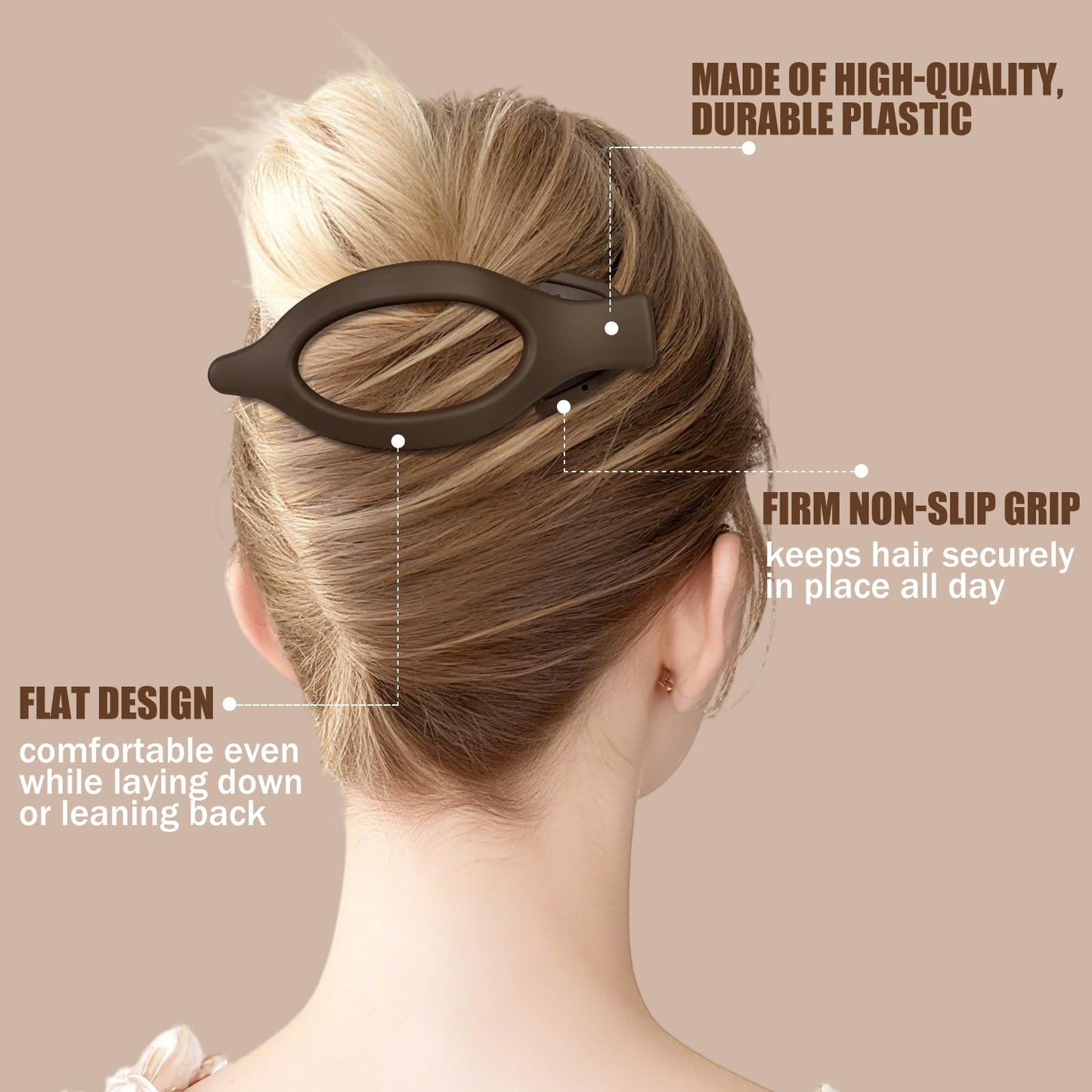 Flat Hair Clips for Women - 6 PCS French Flat Claw Clips Medium Hair Clips for Girls Large Hair Claw Clips for Thick or Thin Hair Strong Hold No Slip Beauty and Personal Care USDNICE