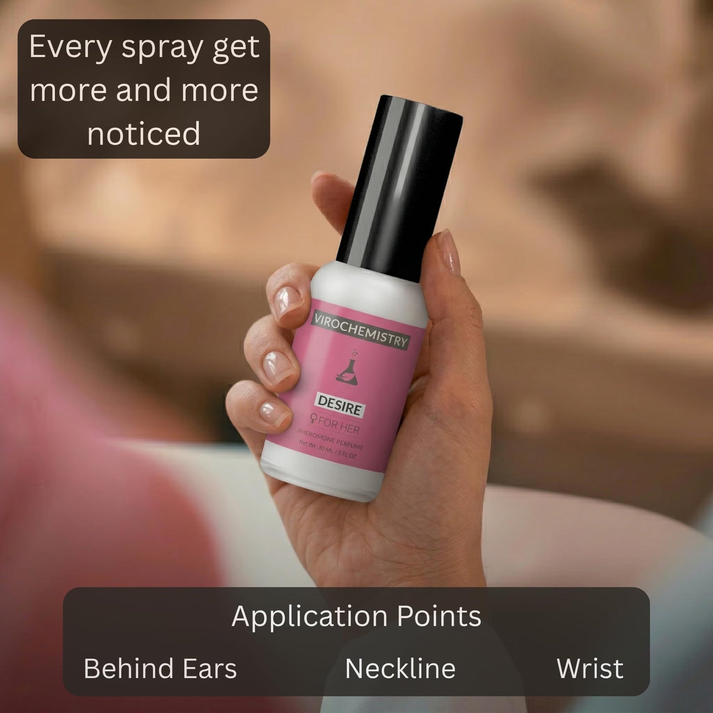 VIROCHEMISTRY Pheromones For Women (Desire) - Elegant, Ultra Strength Organic Fragrance Body Perfume (1 Fl. Oz) Beauty & Personal Care VIROCHEMISTRY