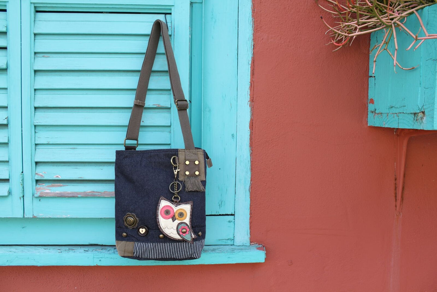 Chala Patch Cross-Body Women Handbag, Olive Canvas Messenger Bag - Husky