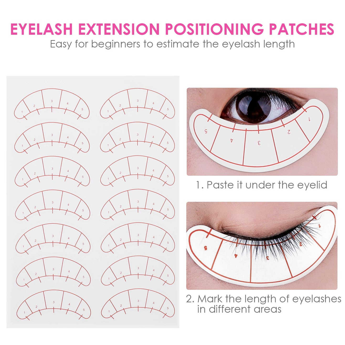 140 Pcs Paper Patches, 3D Eyelash Under Eye Pads,Eye Mapping Stickers, Patch Lash False, Eyelash Extension Paper Patches