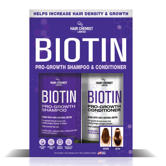 Hair Chemist Biotin Pro-Growth Shampoo & Conditioner Gift Box- Includes 33.8oz Shampoo & 33.8oz Conditioner Beauty & Personal Care Hair Chemist