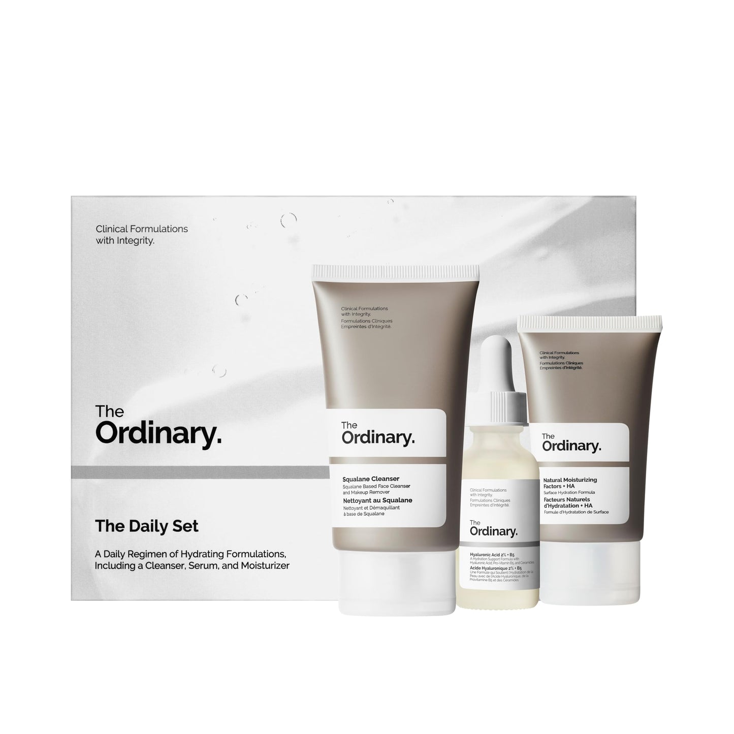 The Ordinary The Daily Set, Daily Skincare Routine with Squalane Cleanser, Hyaluronic Acid 2% + B5, and Natural Moisturizing Factors + HA | Skin Care Beauty and Personal Care The Ordinary