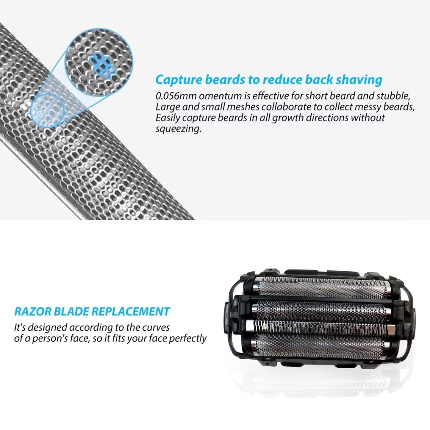 INGQI Upgraded 4-Blade WES9025PC Replacement Shaver Outer Foil/Inner Blade, ES-LA93/LA63 for Panasonic Beauty and Personal Care INGQI