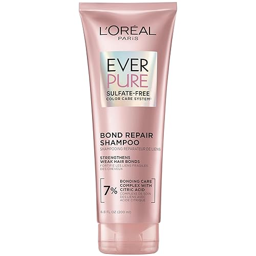 L'Oreal Paris Bonding Shampoo for Color Treated Hair, Strengthens and Repairs Weak Hair Bonds, Sulfate Free & Vegan Hair Care, EverPure, 6.8 Fl Oz