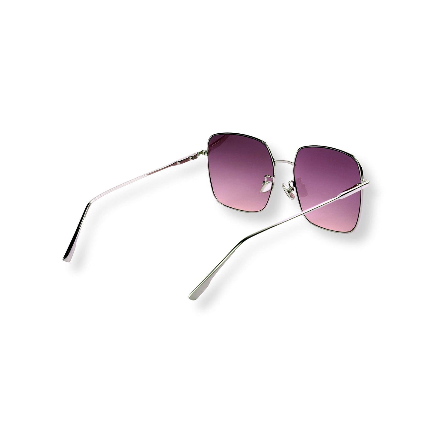 EVEE Square Oversized Sunglasses For Women with Flat Lenses and Metal Frame - Silver Gradient Oversized Square Sunglasses - (Kelly)