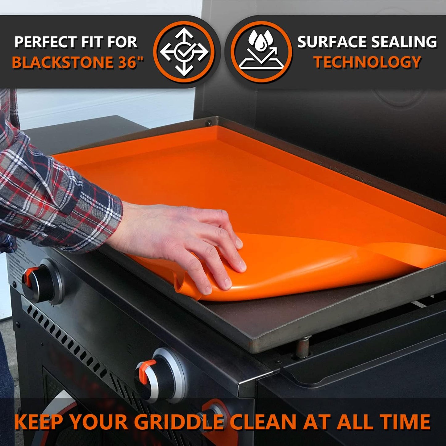 36" Silicone Griddle Mat for Blackstone – Heavy-Duty Food-Grade Cover, Protects Griddle from Dirt & Rust Year-Round