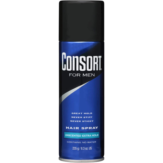 Consort For Men Hair Spray Aerosol Unscented Extra Hold 8.30 oz (Pack of 12) Beauty & Personal Care Consort