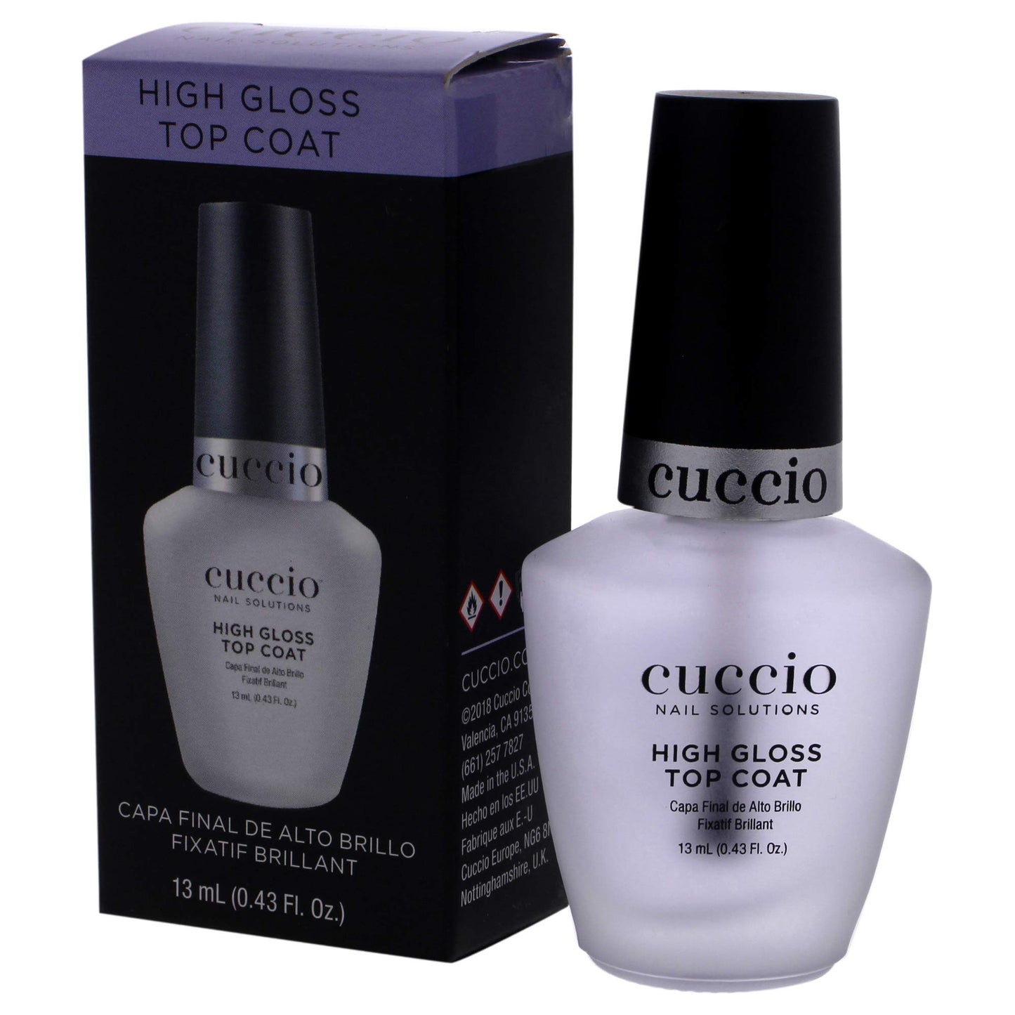 Cuccio Colour High Gloss Nail Top Coat - Developed With UV Absorbers To Help Protect The Nail Colour - Flexible Chip Resistant Protective Coating Beauty & Personal Care Cuccio