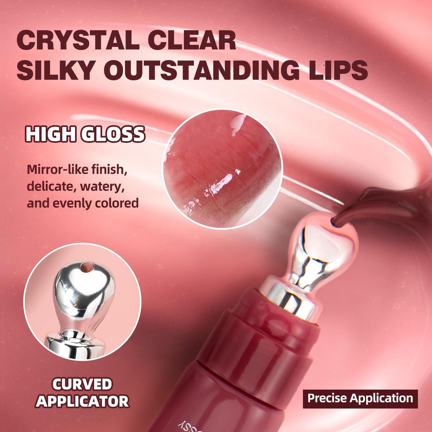 URQT Brightening Lip Serum, Hydrating Glossy Lip Oil with Metal Applicator, Plumping Moisturizing Lip Care Tint, Non-Sticky High Shine Lip Glow Beauty and Personal Care URQT