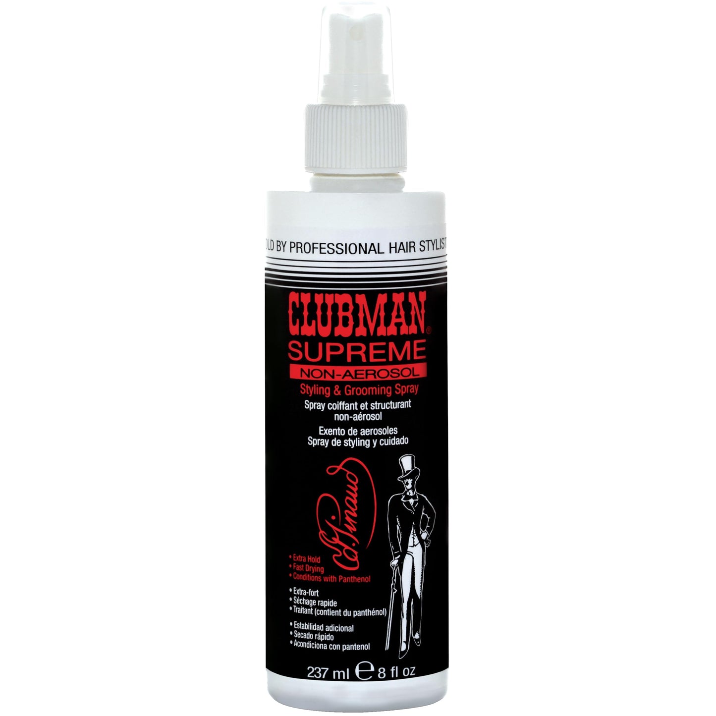 Clubman Supreme Non Aerosol Hairspray - Extra Hold Styling & Grooming Hair Spray for Men with Panthenol, 8 fl oz