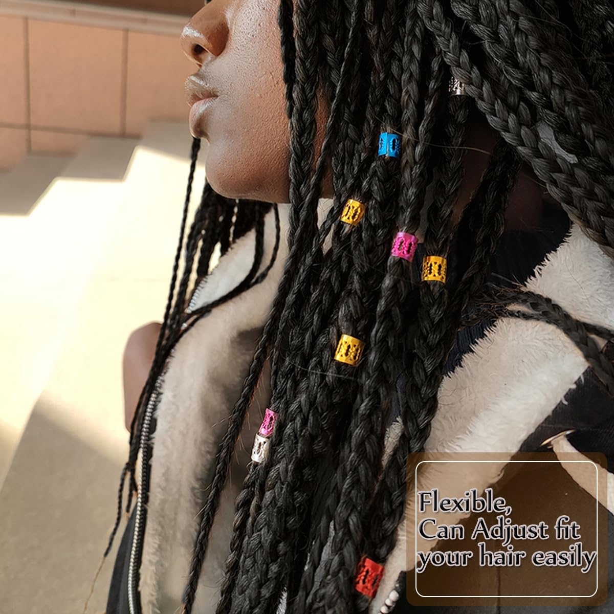 350PCS Hair Jewelry for Women Braids, DreadLock Beads Hair Decorations Aluminum Rings Clips Adjustable Metal Cuffs Braiding Hair Accessory By liliyab