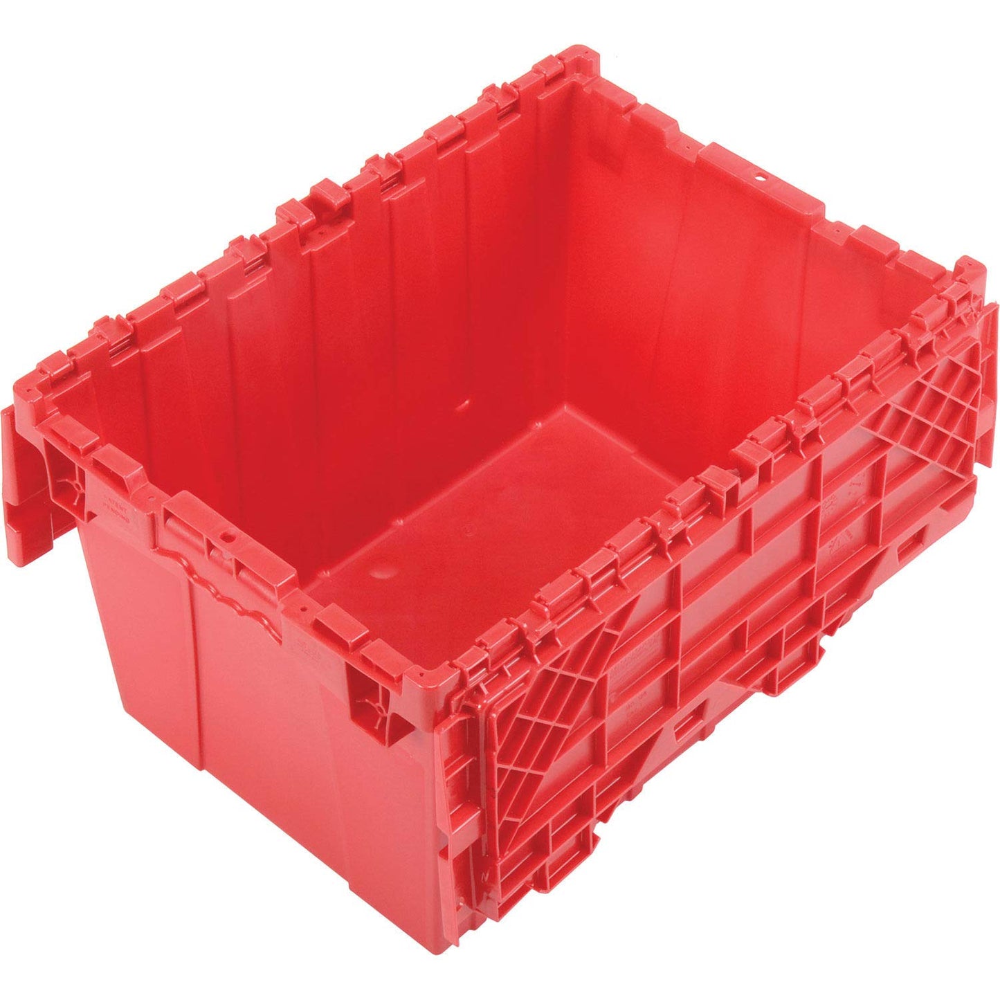 Global Industrial Plastic Distribution Container With Hinged Lid, 1.7 Cu. Ft. Capacity, 50 Lbs. Capacity, Nestable & Stackable, 21-7/8x15-1/4x12-7/8…
