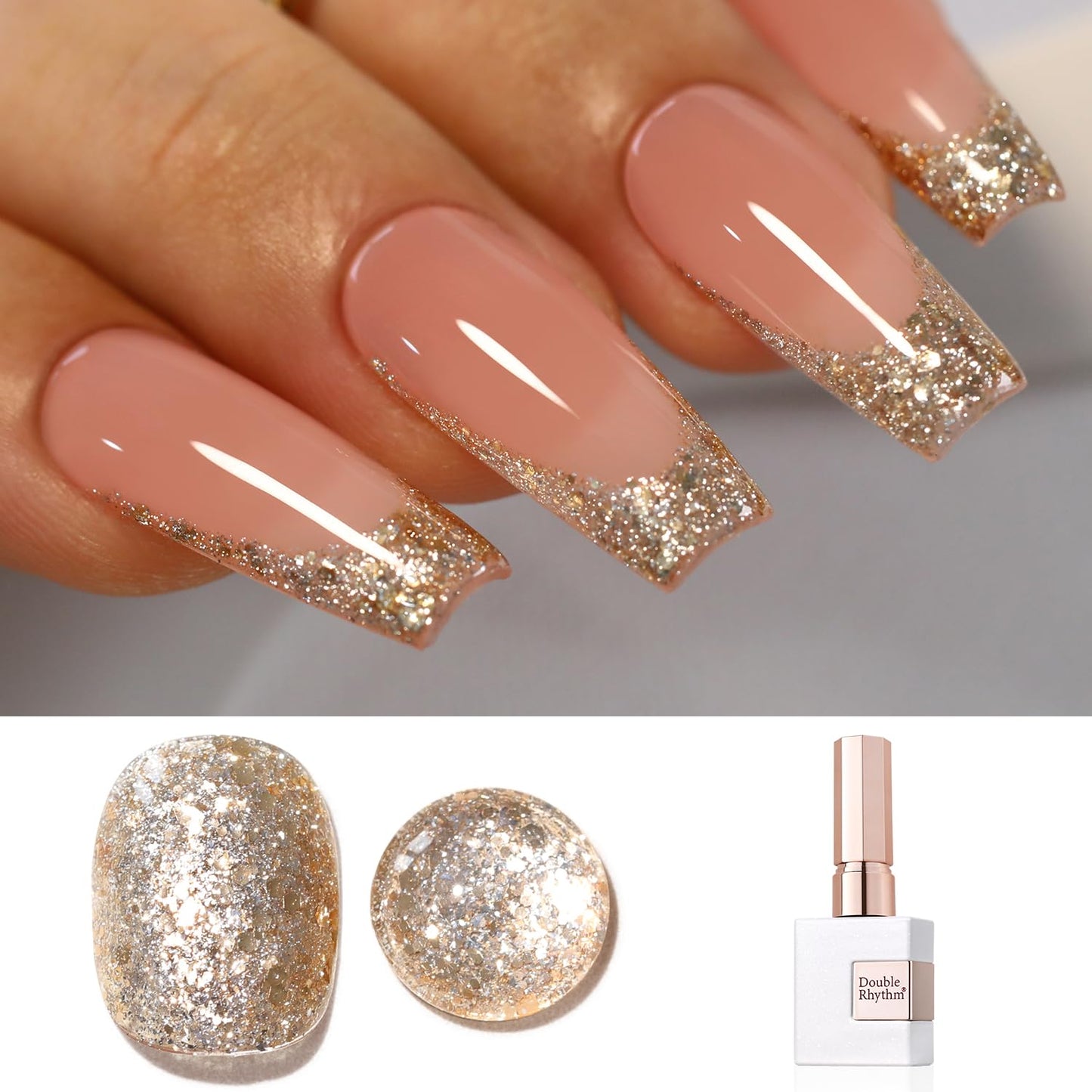 Double Rhythm 15ML Glitter Gel Polish Shimmer Reflective Holographic Color Magnetic for Nail Art Salon DIY at Home (B1117) Beauty and Personal Care Double Rhythm